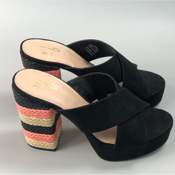 Mix No.6 Logahn Platform Suede Open Toe Mule Shoe Size 7 - Picture 8 of 13